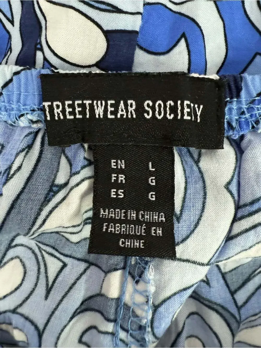 Streetwear Society mini skirt floral Blue Swirl Mini Skirt with Tie Front